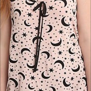 Pink moon and stars blouse